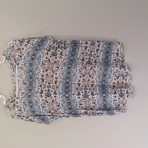 Boho Lucky Brand 1XL Mixed Print Top